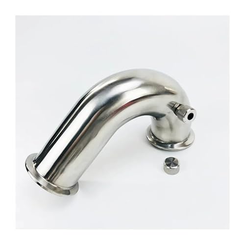 LOFWSGPRX 1.5"(38mm) OD50.5mm, 135 Degree Pipe Bend with Thermowell Nipple and,Tri-clamp Connection Elbow Pipe Fitting,SS304 von LOFWSGPRX