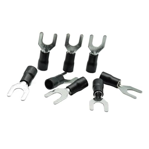 SV3.5-6 Black Cable Wire Insulated Wiring Terminals Insulating Sleeve Furcate Terminals Cable Lug Connector 100PCS SV3-6 SV von LOFWSGPRX