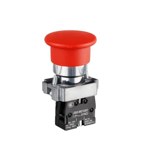 XB2BC42C 1 NC Momentary Mushroom Head Push Button Switch N/C Red von LOFWSGPRX