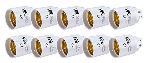 10 X G24-Q 4-Pin Adapterauf auf E27 Sockellänge 15 mm f. LED Leuchtmittel LOG von LOG Lights of Germany