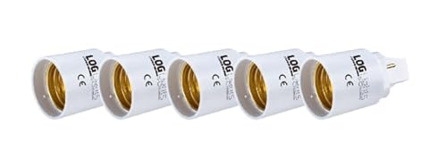 5x G24D 2-Pin Adapter E27 Schraubgewinde f. LED Leuchtmittel Converter LoG von LOG Lights of Germany
