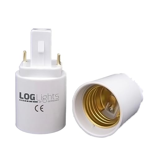 LOG Lights of Germany G24 D 2 Pin Adapter auf E27 LED Lampe von LOG Lights of Germany
