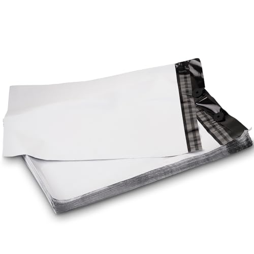 LOGIC PACK 50 Versandtaschen Plastik Versandbeutel Folienversandtaschen 25x35 cm Versandtüten für Kleidung mit Abreißsystem Wasserdicht Selbstklebend von LOGIC PACK