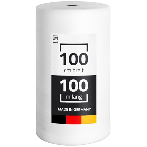 LOGIC PACK Trittschalldämmung aus PE-Schaumfolie 3mm 100 m² Rolle Dämmunterlage Laminatuterlage und Parkettunterlage Fußboden leicht zu schneiden - 1 m x 100 m 1 Rolle von LOGIC PACK