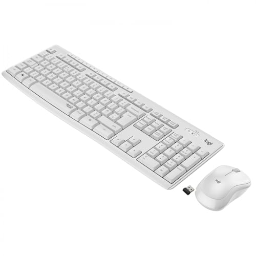Logitech MK295 kabelloses Tastatur-Maus-Set mit SilentTouch-Technologie, Shortcut-Tasten, optischer Spurführung, Nano USB-Empfänger, verzögerungsfreier Drahtlosverbindung, FR AZERTY-Layout - Weiß Logitech MK295 kabelloses Tastatur-Maus-Set mit SilentTouch-Technologie, Shortcut-Tasten, optischer Spurführung, Nano USB-Empfänger, verzögerungsfreier Drahtlosverbindung, FR AZERTY-Layout - Weiß von Logitech