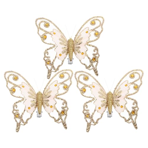 LOGOFUN 3D-Schmetterlings-Weihnachtsdekoration, glitzernde Schmetterlinge, Weihnachtsbaumschmuck für Hochzeit, Urlaub, Party, Dekoration, Gold, 3 Stück LOGOFUN 3D-Schmetterlings-Weihnachtsdekoration, glitzernde Schmetterlinge, Weihnachtsbaumschmuck für Hochzeit, Urlaub, Party, Dekoration, Gold, 3 Stück von LOGOFUN