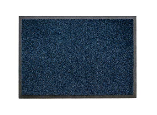 Profi Fussmatte 35x85cm, Polyamid, Rutschfest, PVC frei, Farbe: BLACK BLUE Made in Europa von LOGOMATA