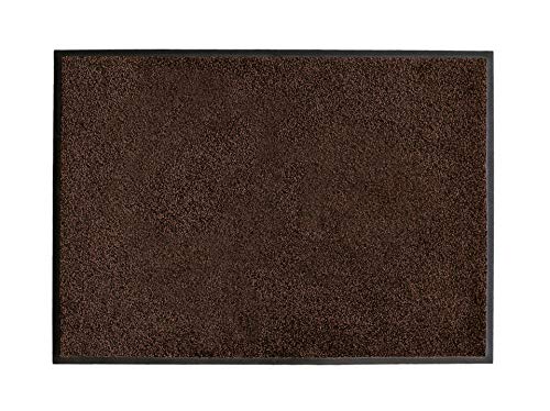 LOGOMATA Starke, rutschfeste Bodenmatte 35x85cm – für den Innen- und Außenbereich, Polyamid, wasserabsorbierend, Farbe: Black Brown von LOGOMATA