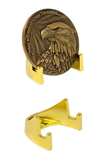 Logos Trading Post Challenge Münzständer, stabiler Münzhalter mit glänzendem Gold-Finish, keine Spitze und keine Montage erforderlich, Token-Medaillonhalter, 5 mm halbe Staffelei Münzständer Logos Trading Post Challenge Münzständer, stabiler Münzhalter mit glänzendem Gold-Finish, keine Spitze und keine Montage erforderlich, Token-Medaillonhalter, 5 mm halbe Staffelei Münzständer von LOGOS COINS
