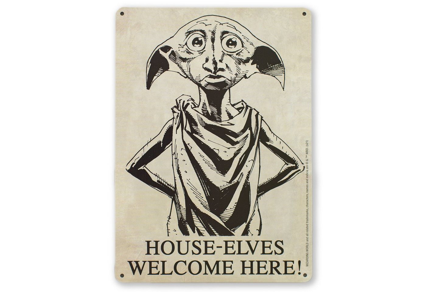 LOGOSHIRT Metallschild Harry Potter Blechschild Dobby House Elves Welcome Here von LOGOSHIRT