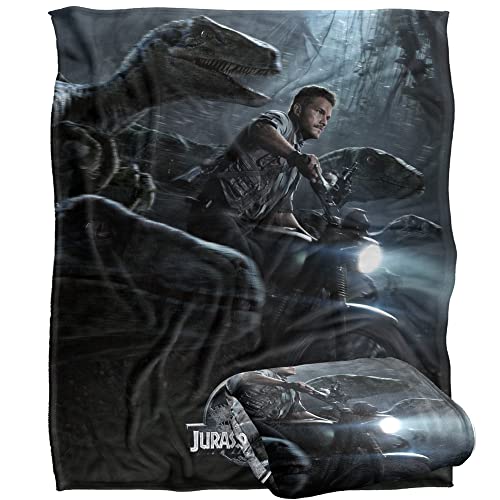 JURASSIC WORLD Raptor Poster Silky Touch Kuscheldecke, superweich, 152 x 127 cm von LOGOVISION