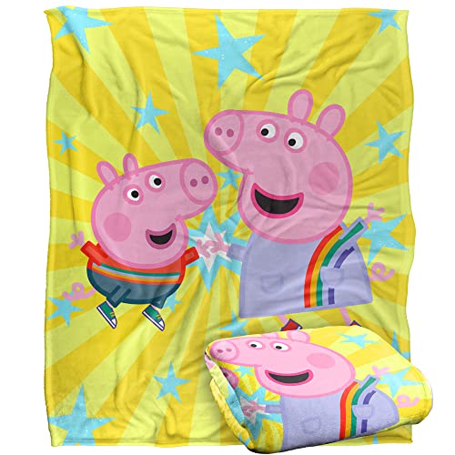 Peppa Pig Silky Touch Kinderdecke, 152 x 127 cm, High Five Peppa and George Peppa Pig Silky Touch Kinderdecke, 152 x 127 cm, High Five Peppa and George von LOGOVISION