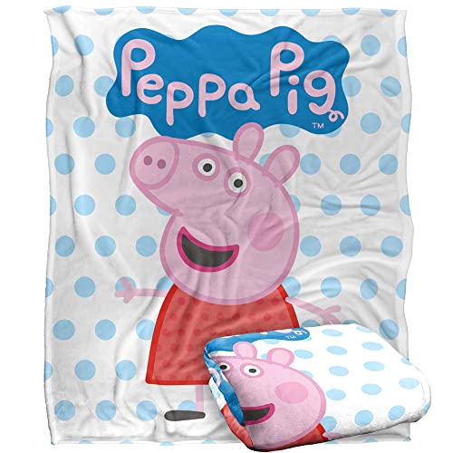 Peppa Pig Silky Touch Kinderdecke, 152 x 127 cm, Peppa und Logo von LOGOVISION