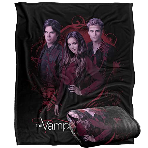 VAMPIRE DIARIES Damon (Somerhalder), Elena (Dobrev), Stefan (Wesley), superweiche Kuscheldecke mit seidiger Haptik 152 x 127 cm von LOGOVISION