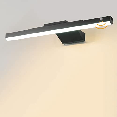 LED 16W Badleuchte 55CM Badezimmer ​Spiegelleuchte Mit Bewegungsmelde, Innen Schminklampe Für Spiegel, Wandmontage Badspiegel Lampe Anti Nebelwasserdicht IP44 Schrank Aufbauleuchte 4000K von LOGT
