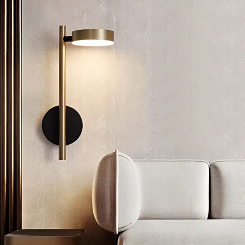 LOGT 12W LED Modern Wandlampe Innen Gold Verstellbarer Wandleuchte Schlafzimmer Nachttischlampe Wandbeleuchtung 360° Schwenkbar Innenlampe Flurleuchte Für Wohnzimmer Korridor Treppe von LOGT