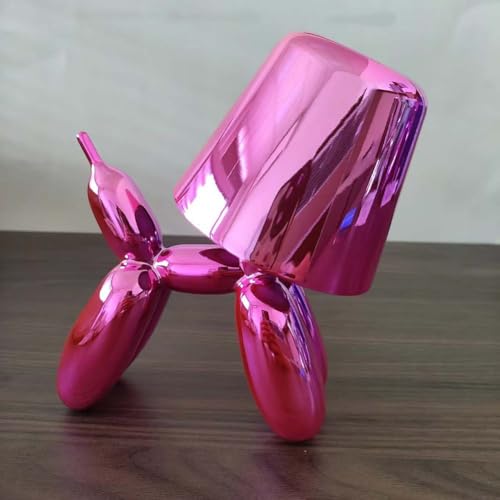 LOGT Deko Luftballon Hund Tischlampe Kabellos Dimmbare LED Akku Tischleuchte Kreative Cartoon Haustier Hund Kinderlampe Tragbar Verstellbares Nachtlicht Touch Schalter Nachttischlampe,Rot von LOGT