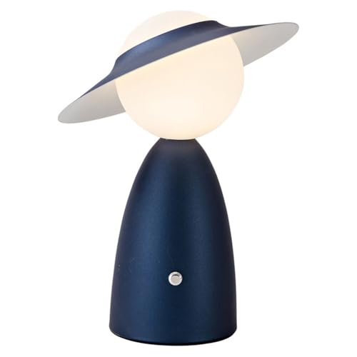 LOGT Figur Tischlampe mit Touch Dimmbare LED Akku Tischleuchte Kabellos Pilz Lampe Art Deco Nachttischlampe USB Aufladbar Tragbar Nachtlicht Warmweißes Licht für Schlafzimmer Wohnzimmer,Blau von LOGT