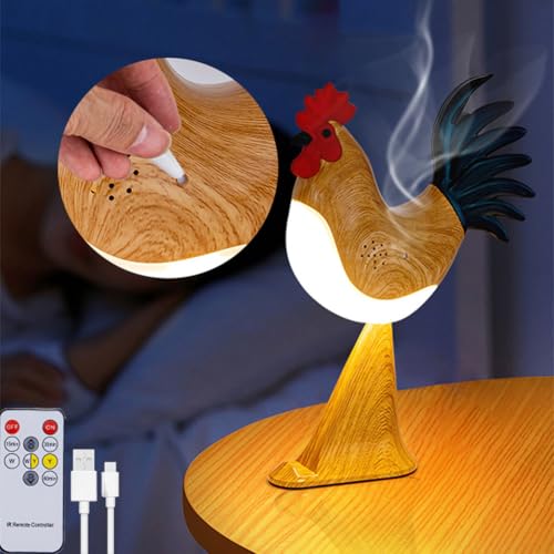 LOGT Hühnerlampe LED Akku Nachttischlampe USB Aufladbar Tischlampe Kabellos Touch Dimmbare mit Fernbedienung Tischleuchten Dekorative Henne Nachtlicht Mit Timer und Aromatherapie Nachttischlampe von LOGT