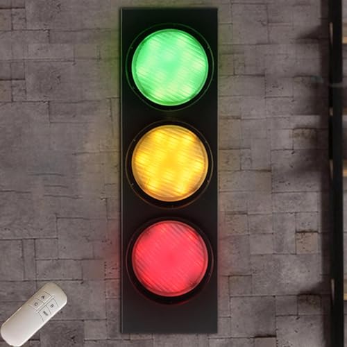 LOGT LED Ampel Wandleuchte mit Fernbedienung Kinder Verkehrsampel Schilder Licht Wandlampe Retro Industrie Deko Wandbeleuchtung Rot Gelb Grün Jungen Mädchen Lampe für Kinderzimmer Schlafzimmer LOGT LED Ampel Wandleuchte mit Fernbedienung Kinder Verkehrsampel Schilder Licht Wandlampe Retro Industrie Deko Wandbeleuchtung Rot Gelb Grün Jungen Mädchen Lampe für Kinderzimmer Schlafzimmer von LOGT