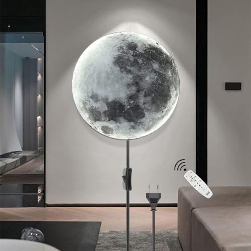LOGT LED Mond Wandleuchte Kinderzimmer Fernbedienung Dimmbar Innen Wandlampe Schalter und Kabel Stecker Mondlampe Wand Runde Art Deco Moon Wandleuchten Mondsiche Deckenleuchten Acryl Metall,50CM LOGT LED Mond Wandleuchte Kinderzimmer Fernbedienung Dimmbar Innen Wandlampe Schalter und Kabel Stecker Mondlampe Wand Runde Art Deco Moon Wandleuchten Mondsiche Deckenleuchten Acryl Metall,50CM von LOGT