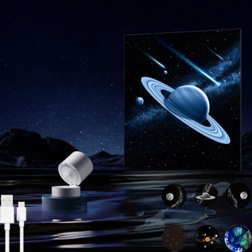 LOGT LED Sternenhimmel Projektor Nachtlicht Kinderzimmer Dekoration Tischleuchte mit Bluetooth Lautsprecher und Timer Projektorlampe 360° Drehbarer Projector Light Mond Galaxy Lampe Nebelprojektor von LOGT