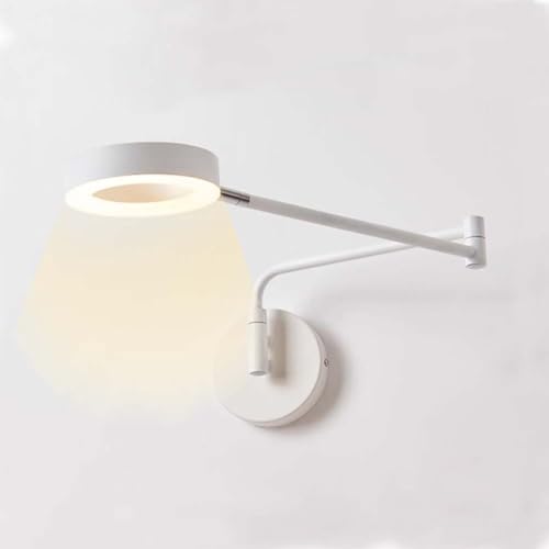 LOGT LED Wandlampe Verstellbar Langer Arm Wandleuchte Weiß Nachttischlampe Innen Ring Wandstrahler Drehbare Flexarm Wand Leselampen Modern Acrylschirm Wandbeleuchtung Dimmbar 3 Lichtfarbe LOGT LED Wandlampe Verstellbar Langer Arm Wandleuchte Weiß Nachttischlampe Innen Ring Wandstrahler Drehbare Flexarm Wand Leselampen Modern Acrylschirm Wandbeleuchtung Dimmbar 3 Lichtfarbe von LOGT