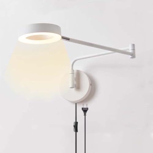 LOGT Swing Arm LED Wandleuchte mit Kabel und Zuleitung Wandlampe Verstellbar Arm Wandbeleuchtung mit Stecker und Schalter Dimmbar Wand Leselampe 3000K/4500K/6000K für Wohnzimmer Schlafzimmer LOGT Swing Arm LED Wandleuchte mit Kabel und Zuleitung Wandlampe Verstellbar Arm Wandbeleuchtung mit Stecker und Schalter Dimmbar Wand Leselampe 3000K/4500K/6000K für Wohnzimmer Schlafzimmer von LOGT
