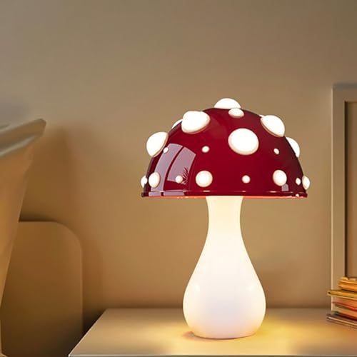Pilz Tischlampe LED Mushroom Tischleuchte Nachttischlampe mit Kabel 3000K/ 4500K/ 6000K Pilz Lampe Deko Nachtlicht Mushroom Lampe Schreibtischlampe für Wohnzimmer Schlafzimmer Arbeitszimmer Hotel,A von LOGT