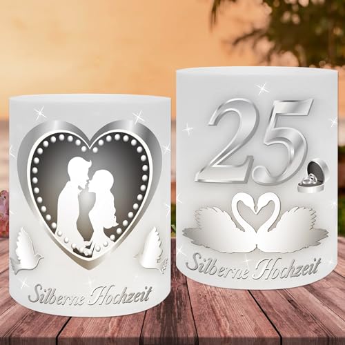 LOHAME 12 Stück Windlicht Tischdeko Silberhochzeit Windlichter 25. Hochzeitstag Deko Silbernen Hochzeit Tisch Deko Hochzeiten Party Dekoration Geeignet für Kerzen Order Teelichter LOHAME 12 Stück Windlicht Tischdeko Silberhochzeit Windlichter 25. Hochzeitstag Deko Silbernen Hochzeit Tisch Deko Hochzeiten Party Dekoration Geeignet für Kerzen Order Teelichter von LOHAME