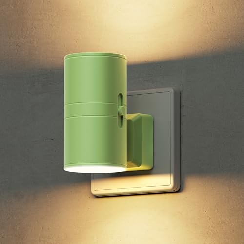 LOHAS-LED Nachtlicht Steckdose, Nachtlicht mit Dämmerungssensor [1 Stück], 0-100LM, Warmweiß 3000K, LED Steckdosenlicht für Flur, Schlafzimmer, Treppe, Badezimmer, Grüner Schirm von LOHAS-LED