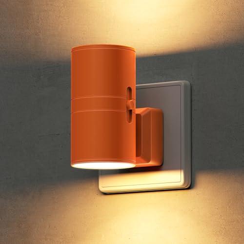 LOHAS-LED Nachtlicht Steckdose, Nachtlicht mit Dämmerungssensor [1 Stück], 0-100LM, Warmweiß 3000K, LED Steckdosenlicht für Flur, Schlafzimmer, Treppe, Badezimmer, Oranger Schirm von LOHAS-LED
