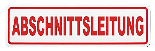 Lohofol Magnetschild ABSCHNITTSLEITUNG | Schild magnetisch | mehrere Größen lieferbar (45 x 13 cm) von LOHOFOL