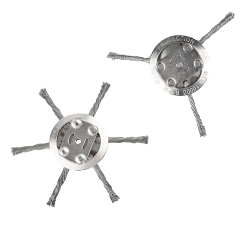 2 Stück Unkrautbürste für Rasentrimmer, 6 & 3 Kopf Drahtbürste Freischneider, Grasschneidekopf aus Stahldraht, Akku Trimmer, Easy Trimmer Ersatz 2 Stück Unkrautbürste für Rasentrimmer, 6 & 3 Kopf Drahtbürste Freischneider, Grasschneidekopf aus Stahldraht, Akku Trimmer, Easy Trimmer Ersatz von LOHOM