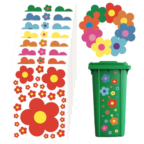 Mülltonnenaufkleber, 8 Blätter Blume Mülleimer Aufkleber Wasserdichte Aufkleber Selbstklebend für Wand, Fenster, Tür, Behälter, Kühlschrank Mülltonnenaufkleber, 8 Blätter Blume Mülleimer Aufkleber Wasserdichte Aufkleber Selbstklebend für Wand, Fenster, Tür, Behälter, Kühlschrank von LOHOM