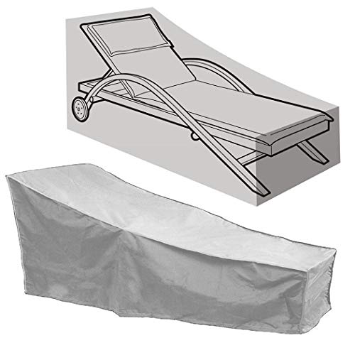 LOHU Gartenliege Abdeckung,Gartenliege Abdeckplane Abdeckhaube Für Sonnenliege Schutzhülle Für Deckchair, Liegestuhl, 210D Oxford Sonnenliege Schutzhülle,Grau,208 * 76 * 41/79cm von LOHU