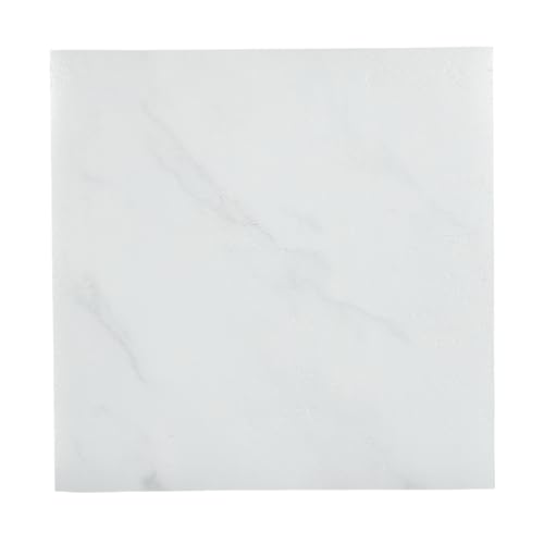 32 Stück Vinylboden Selbstklebend,PVC Bodenbelag Selbstklebend Vinylboden Granit Weiß,Extra Abriebfest, Wasserdicht Marmor Bodenbelag Effekt für Küche Badezimmer Schlafzimmer 30 * 30 cm von LOIRIIC
