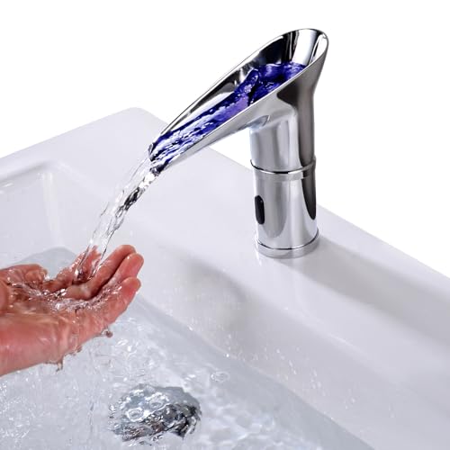 LED Automatic Faucet,Wasserfall Wasserhahn mit Sensor, Infrarot Automatisch Faucet 3 Farbe ändert Sich mit 0–80°C Wassertemperatur Bassin Sensorhahn für Badezimmer Küche LED Automatic Faucet,Wasserfall Wasserhahn mit Sensor, Infrarot Automatisch Faucet 3 Farbe ändert Sich mit 0–80°C Wassertemperatur Bassin Sensorhahn für Badezimmer Küche von LOIRIIC