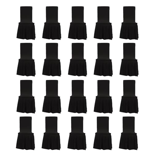 LOIRIIC 20 Stück Stuhlhussen,Rock-Stil, Stretch-Stoff, Polyester Spandex Lycra Stretch Stuhlhussen Esszimmer Hochzeit Stuhlhussen Universelle,für Hochzeitsfeier Bankett Dekoration, Schwarz LOIRIIC 20 Stück Stuhlhussen,Rock-Stil, Stretch-Stoff, Polyester Spandex Lycra Stretch Stuhlhussen Esszimmer Hochzeit Stuhlhussen Universelle,für Hochzeitsfeier Bankett Dekoration, Schwarz von LOIRIIC