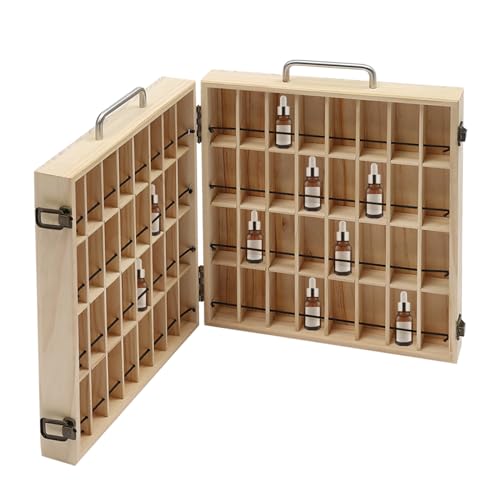 LOIRIIC 64 Slots Holz Aromatherapie ätherisches Öl Flaschen Display Halter Storage Box Case, Holz ätherisches Öl Storage Box Travel Organizer Case - Aromatherapie Nagellack Duft Container LOIRIIC 64 Slots Holz Aromatherapie ätherisches Öl Flaschen Display Halter Storage Box Case, Holz ätherisches Öl Storage Box Travel Organizer Case - Aromatherapie Nagellack Duft Container von LOIRIIC