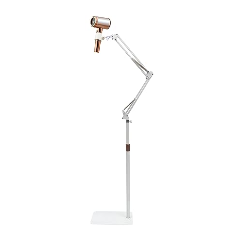 LOIRIIC Haartrockner Ständer, Rotierender Föhn-Halter 360 Grad,Verstellbarer 55-100cm Höhen Winkel Abnehmbaren Sockels in Wohnungen, Bädern, Schlafzimmern, Hotels, Salons Weiß von LOIRIIC