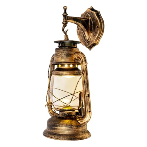 Outdoor Vintage Antique Rustic Retro Wall Sconce Light Fixture E27 Garten Leuchte Wandleuchte Außen Antik nostalgisch Außenleuchte für Flure Treppenhäuser Hotels Motels GelbeBronzefarbe von LOIRIIC