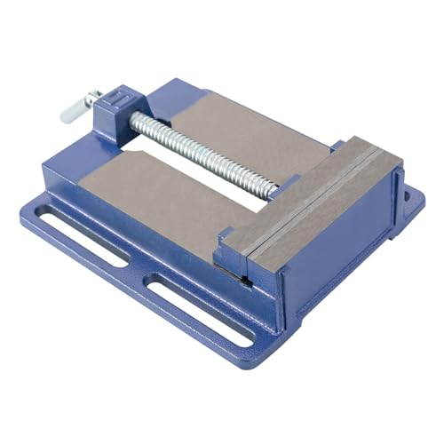 Schraubstock für Bohrmaschine,Maschinenschraubstock,Bohrmaschine Bohrschraubstock Standbohrmaschine Mechaniker Tischplatte Klemmpresse Verriegelung (Blau, Silber) von LOIRIIC