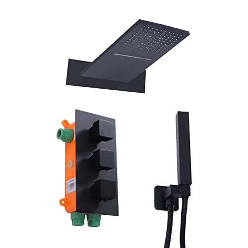 Unterputz Duscharmatur Set,Duschsystem Thermostat Shower Regendusche Duschset Kopfbrause mit Handbrause,30-50°C/86-122°F 3 Funktionen mit Handbrause,Anti-Verbrüh Duschsystem Unterputz Duscharmatur Set,Duschsystem Thermostat Shower Regendusche Duschset Kopfbrause mit Handbrause,30-50°C/86-122°F 3 Funktionen mit Handbrause,Anti-Verbrüh Duschsystem von LOIRIIC