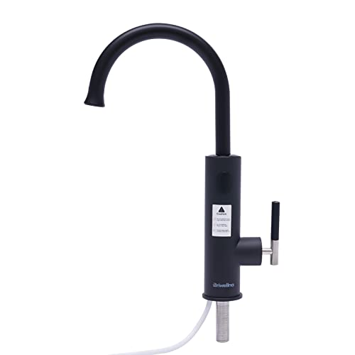 Wasserhahn Küche,3200W Instant Water Heating Wasserhahn,Durchlauferhitzer Küche 360° schwenkbar Küchenarmatur, Temperaturanzeige KüChenarmatur Tankless-Warmwasserbereiter, Schwarz von LOIRIIC