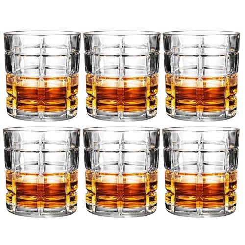 LOITTAINUE Gläser Set 6 Teilig - 300ml Whisky Gläser Set, Modern Trinkgläser, Cocktailgläser, Saftgläser aus Glas, Wassergläser für Whisky, Wasser, Drink, Saft, Spülmaschinenfest von LOITTAINUE