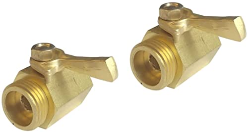 2pcs Duschschlauchschlauchschlauchanschluss Metallschlauchabschaltventil Wasserwässerungsische Innen- und Außengewinde-Rohrkupfergelenkkupferverbinder Gartenwässerungsrohrarmatur Golden von LOKAXXZU