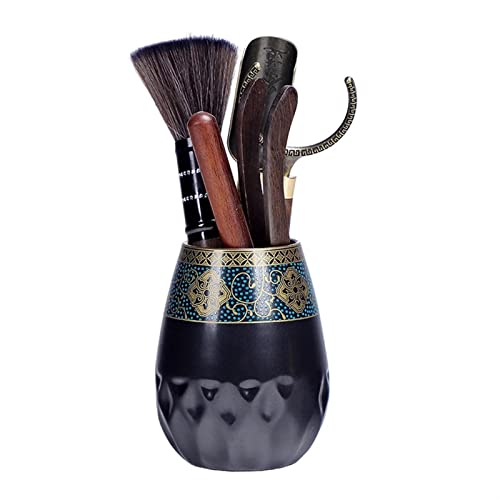 Chinesische Kung Fu Tea Accessoires Set Tea Ceremony Tools Holzclip Löffel Retro Keramik Kanister Te Wargerutensilien (Farbe: a) (a) von LOKAXXZU