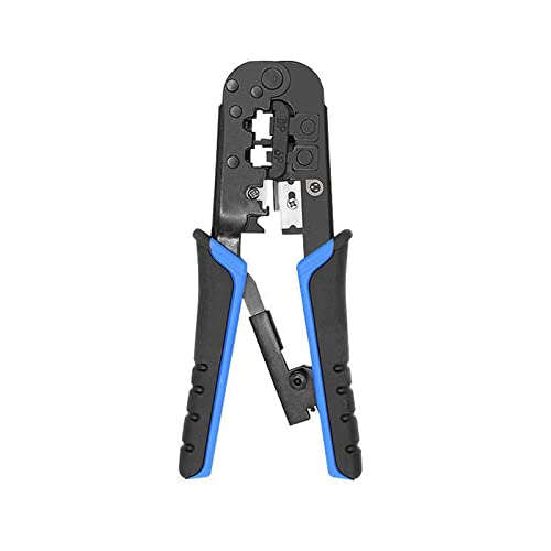 Crimper Drei-in-Eins-Kabel-Presswerkzeug Netzwerk Schneidwerkzeugkabel Drücken Sie Messerdrahtstripper für modulare Kabelpresse (Farbe: Blau) (blau) von LOKAXXZU