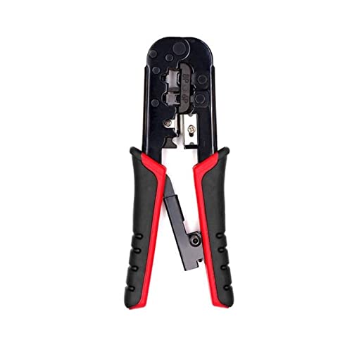 Crimper Three-in-One-Kabel-Drücken-Werkzeugnetzwerk Schneidwerkzeugkabel Drücken Sie Messerdrahtstripper für modulare Kabelpresse (Farbe: Blau) (rot) von LOKAXXZU